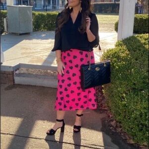 Pink Heart Patterned Skirt New york and company